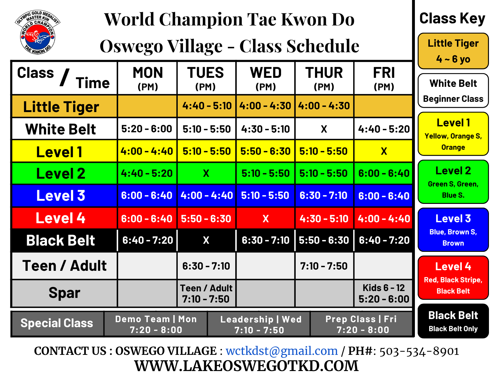 Class Schedule - Oswego Village Dec2025